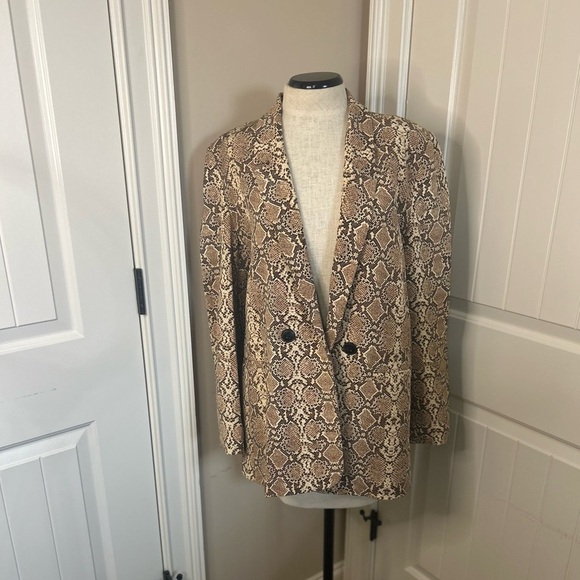Anine Bing Python Snakeskin Madeline Double Breasted Blazer.Size L. #qui… - Picture 1 of 10
